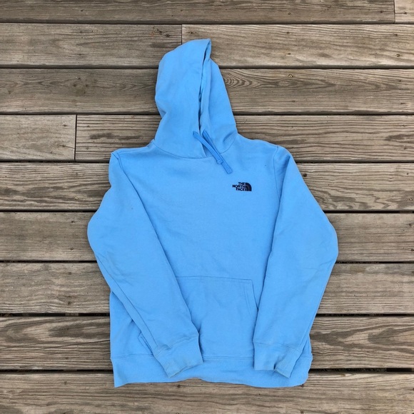 north face light blue hoodie